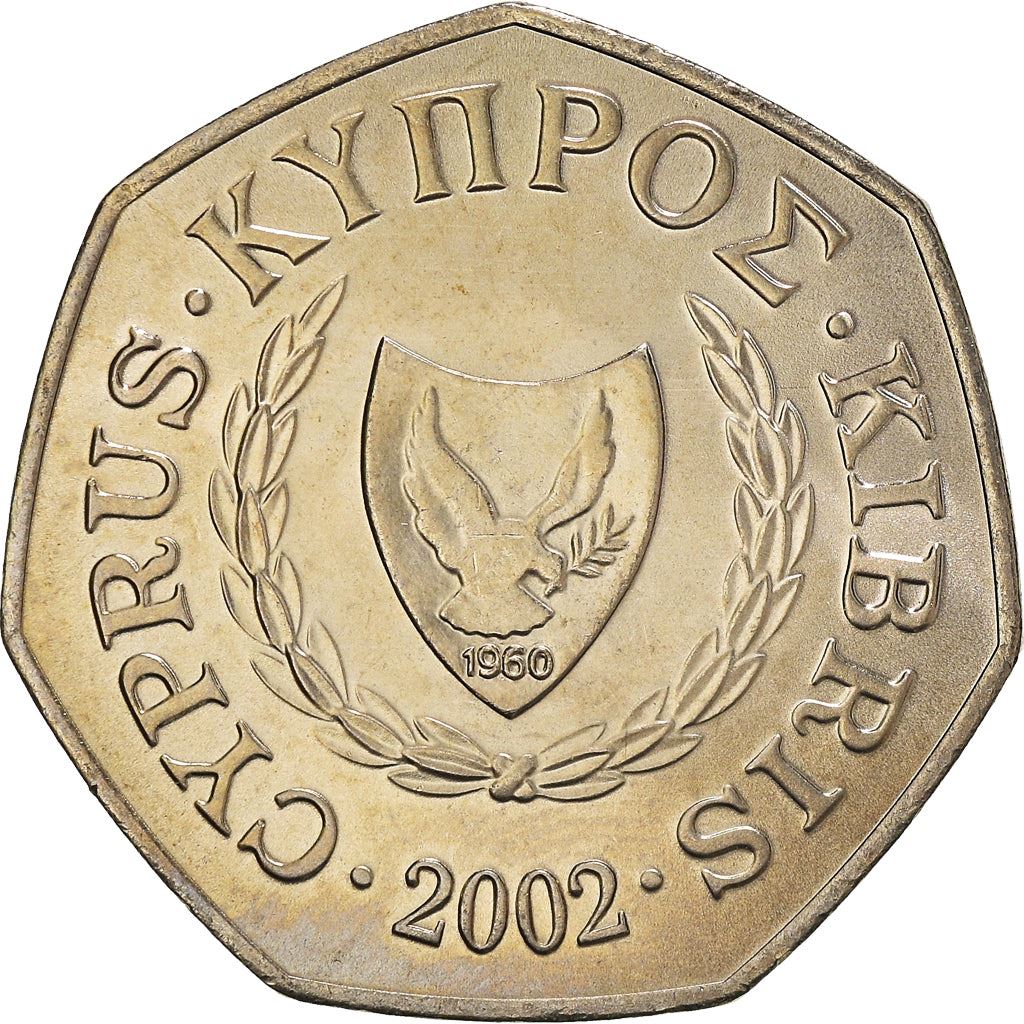 Cyprus 50 Cents Coin | Abduction of Europe | Zeus | Bull | KM66 | 1991 - 2004