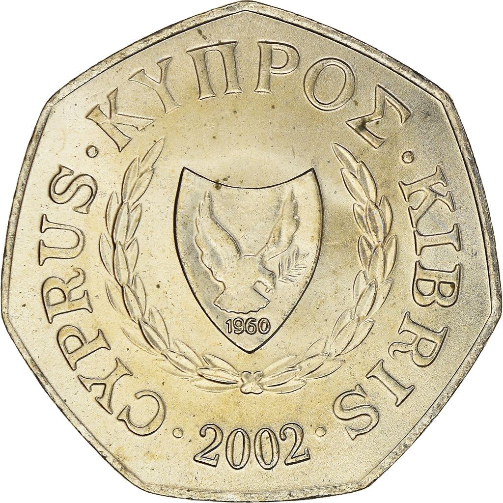 Cyprus 50 Cents Coin | Abduction of Europe | Zeus | Bull | KM66 | 1991 - 2004