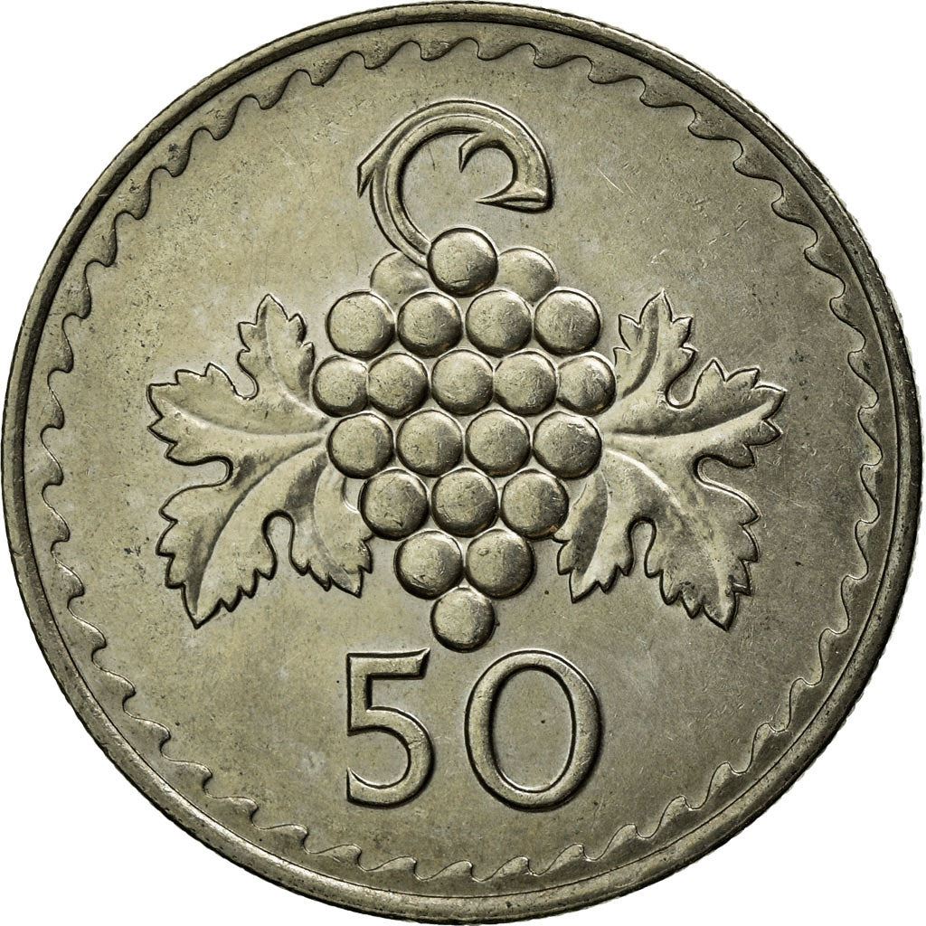 Cyprus 50 Mils Coin | Grapes | KM41 | 1963 - 1982