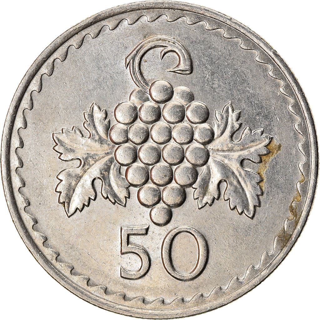 Cyprus 50 Mils Coin | Grapes | KM41 | 1963 - 1982