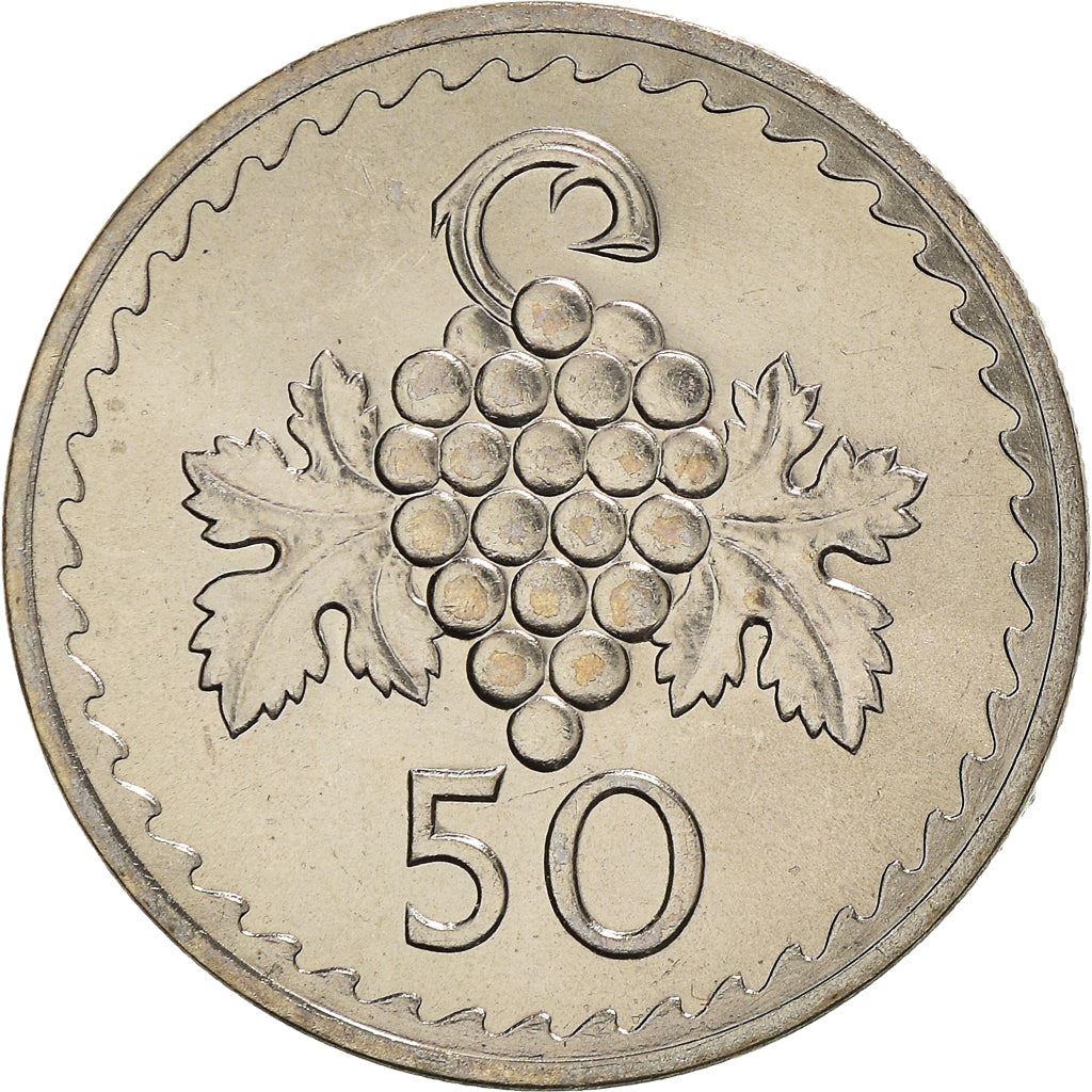 Cyprus 50 Mils Coin | Grapes | KM41 | 1963 - 1982