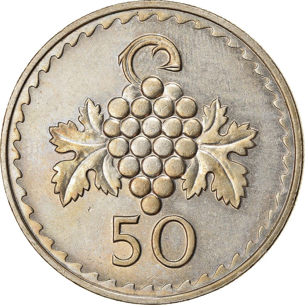 Cyprus 50 Mils Coin | Grapes | KM41 | 1963 - 1982