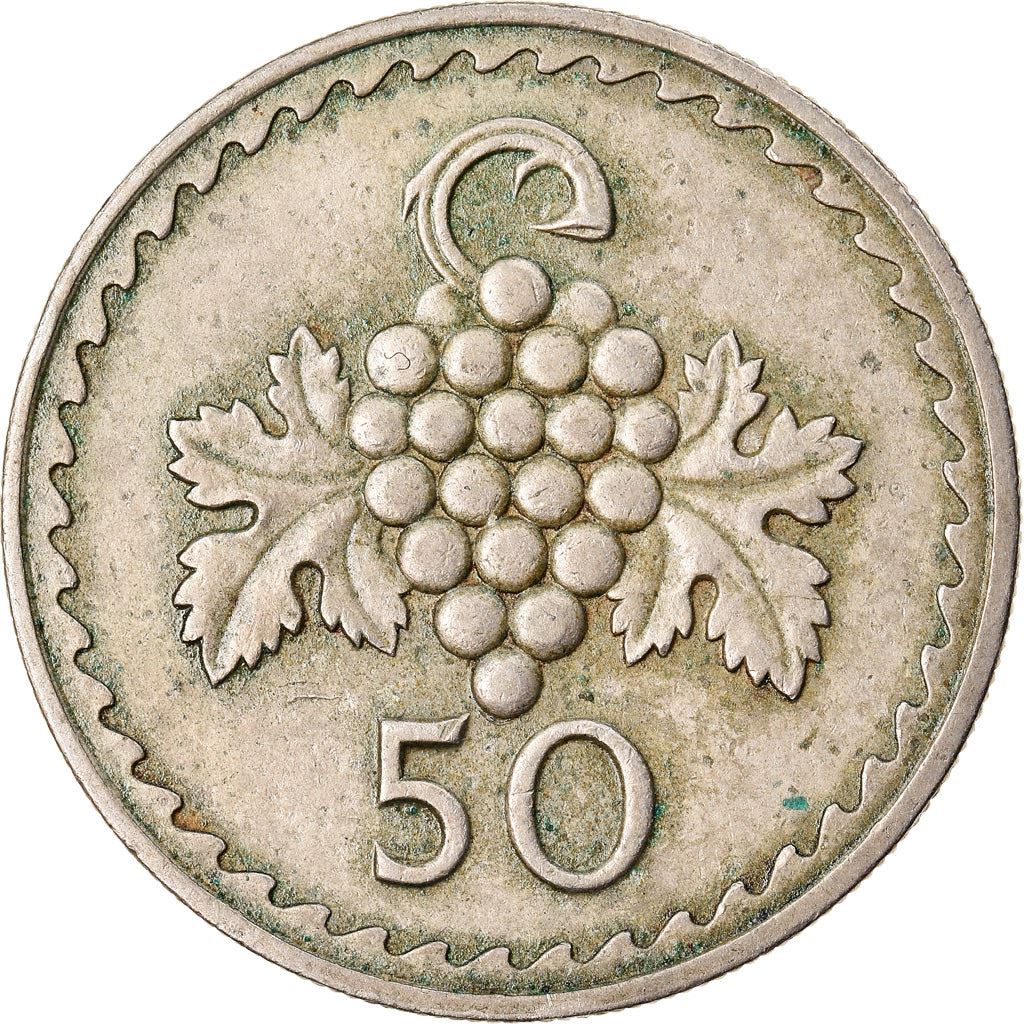 Cyprus 50 Mils Coin | Grapes | KM41 | 1963 - 1982