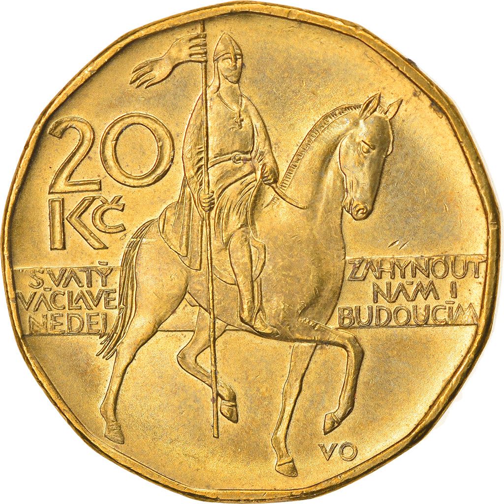 Czech Republic | 20 Korun Coin | Lion | Saint Wenceslas Monument | Wenceslas Square | KM5 | 1993 - 2021