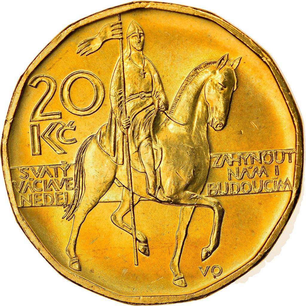 Czech Republic | 20 Korun Coin | Lion | Saint Wenceslas Monument | Wenceslas Square | KM5 | 1993 - 2021