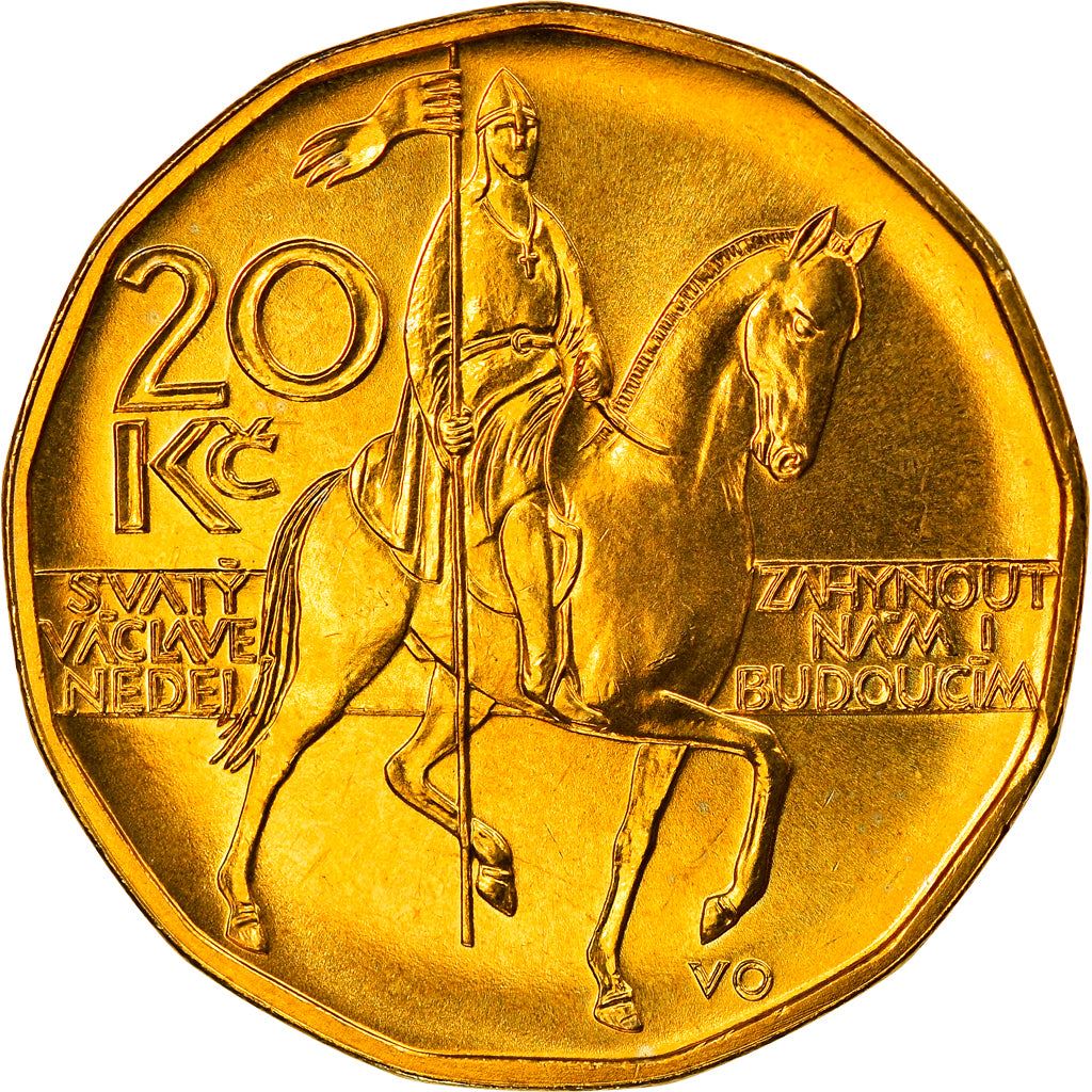 Czech Republic | 20 Korun Coin | Lion | Saint Wenceslas Monument | Wenceslas Square | KM5 | 1993 - 2021