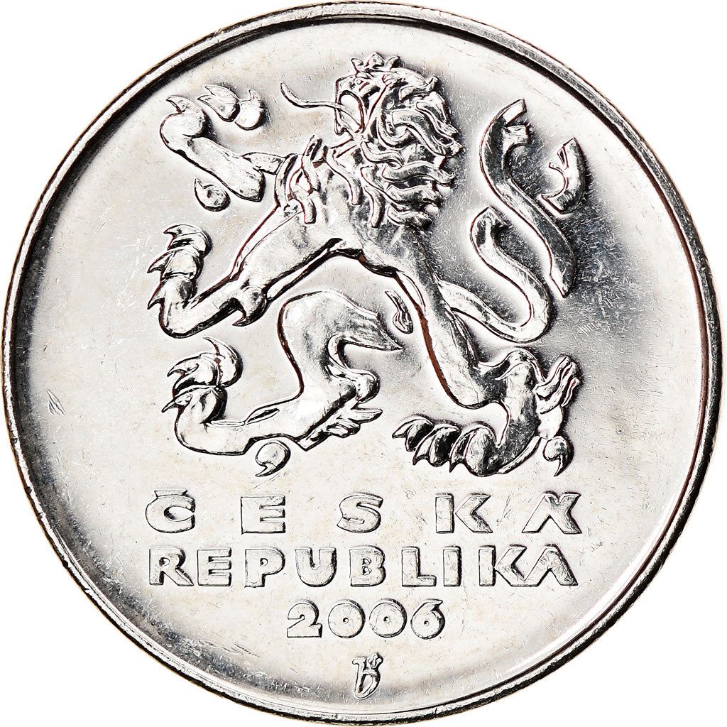 Czech Republic | 5 Korun Coin | Lion | Charles Bridges | Vltava River | KM8 | 1993 - 2021