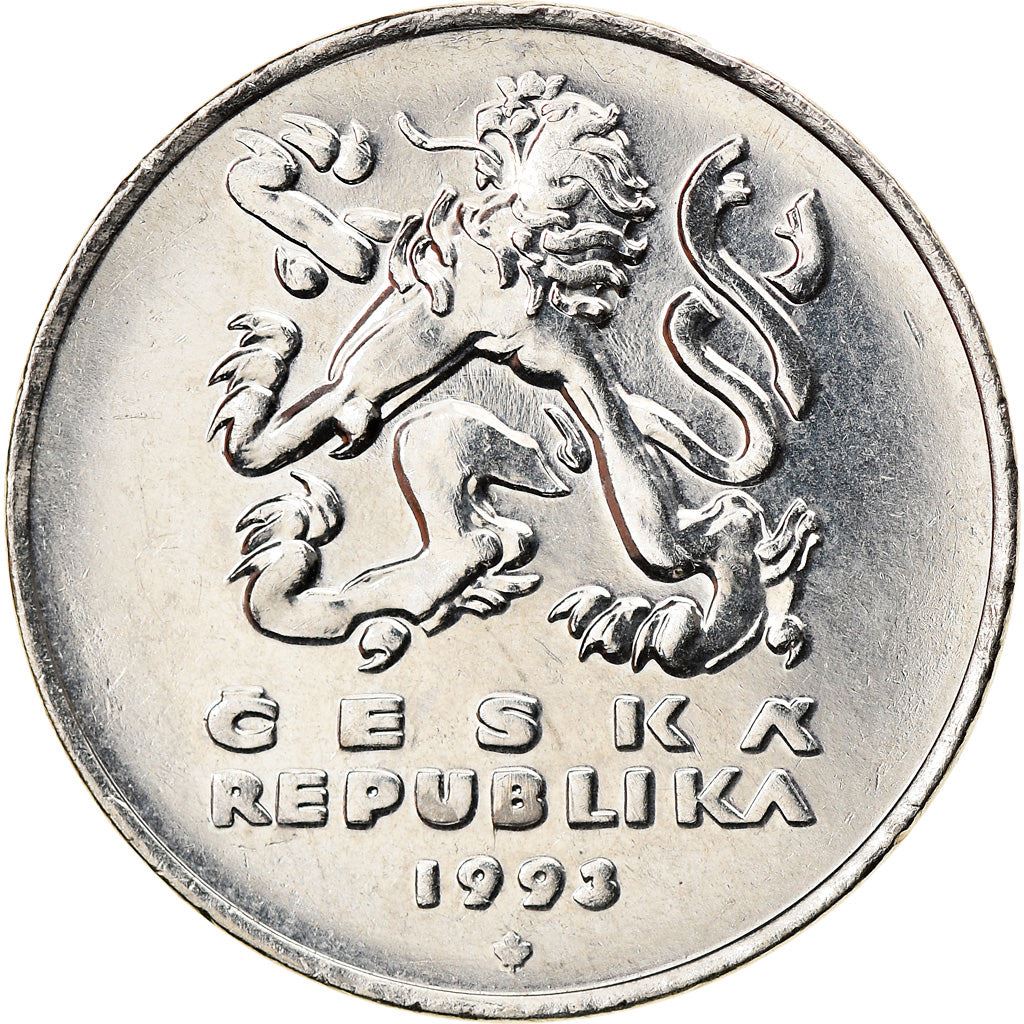 Czech Republic | 5 Korun Coin | Lion | Charles Bridges | Vltava River | KM8 | 1993 - 2021