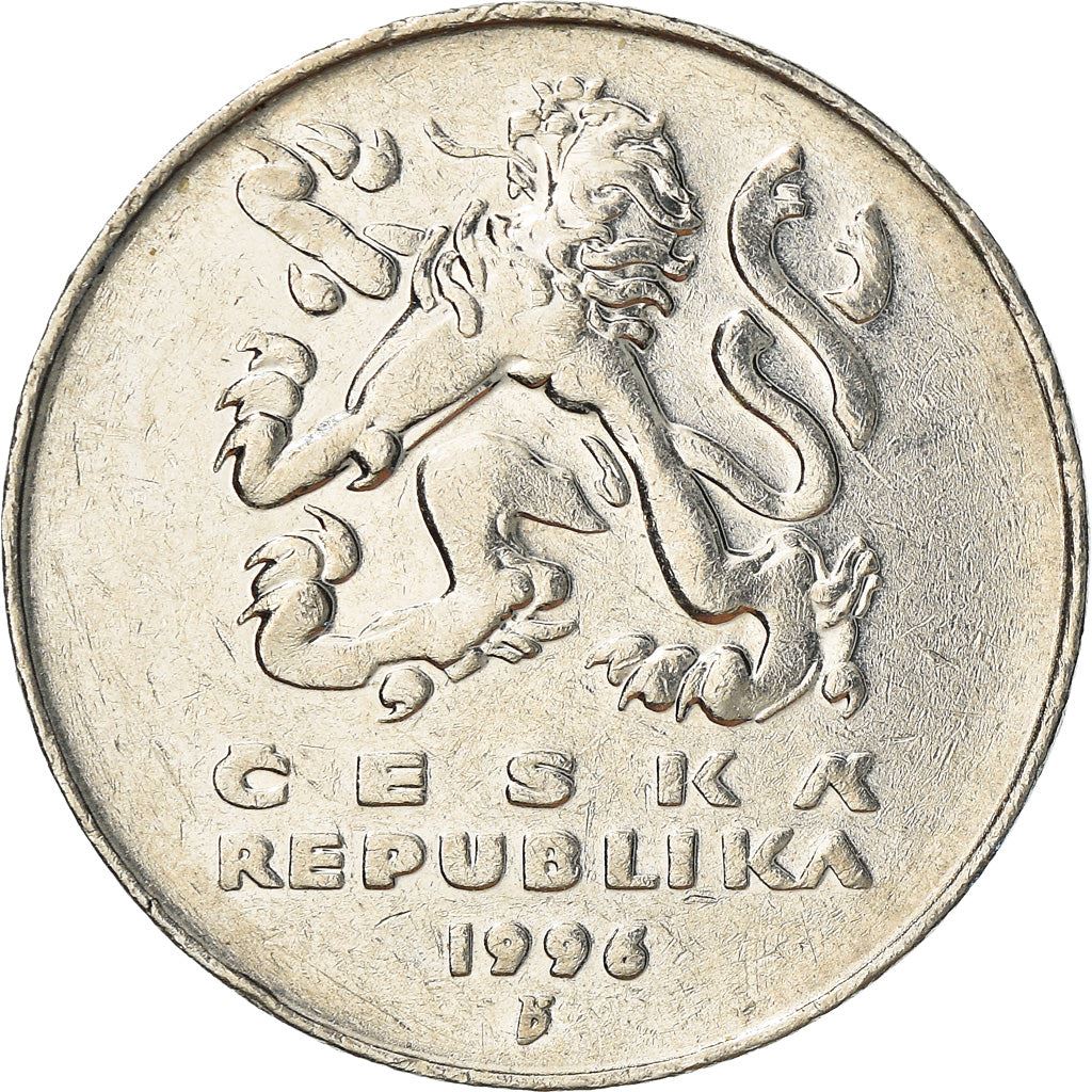 Czech Republic | 5 Korun Coin | Lion | Charles Bridges | Vltava River | KM8 | 1993 - 2021