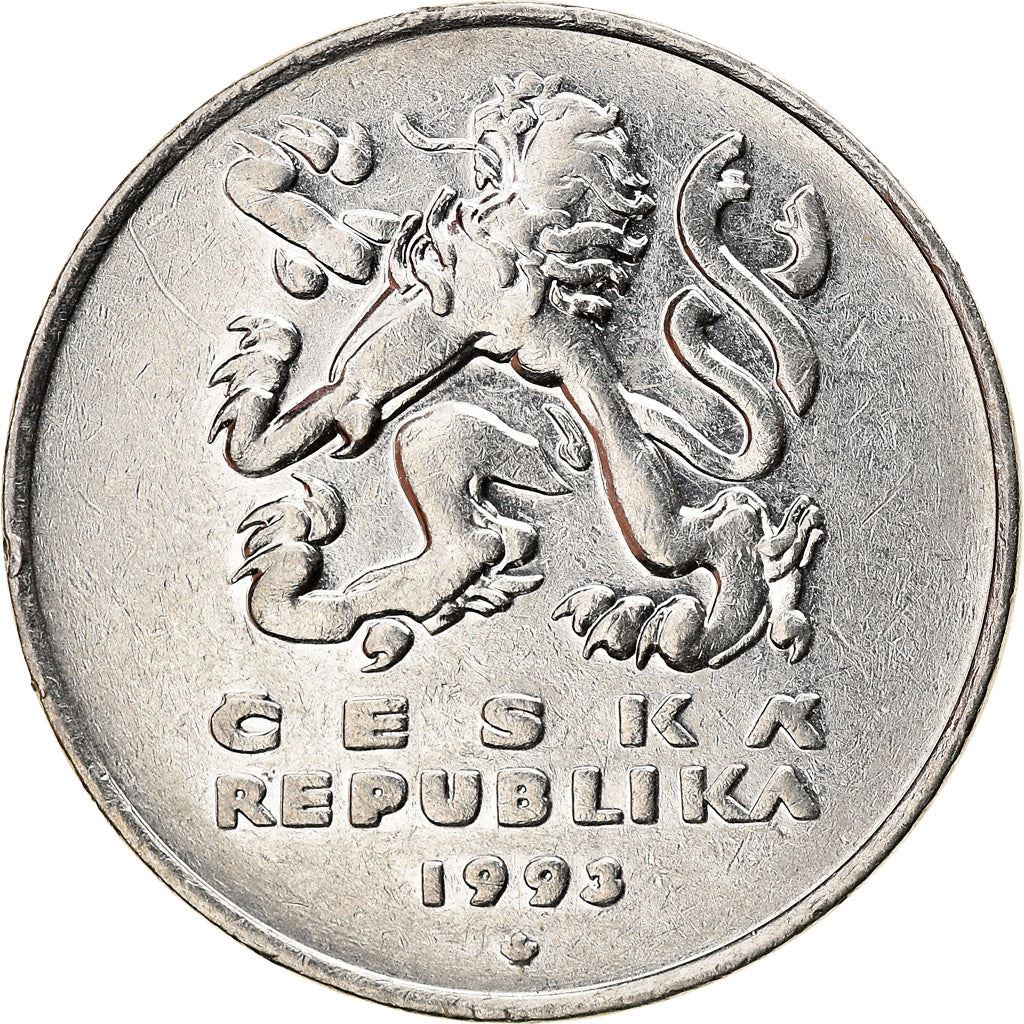 Czech Republic | 5 Korun Coin | Lion | Charles Bridges | Vltava River | KM8 | 1993 - 2021