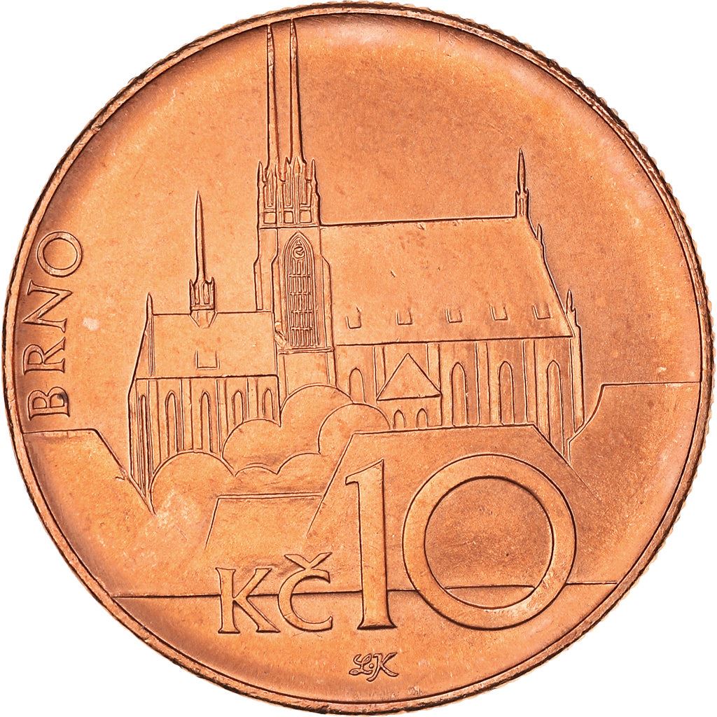 Czech Republic Coin Czech 10 Korun | Lion | Saint Peter and Paul Cathedral | KM4 | 1993 - 2021