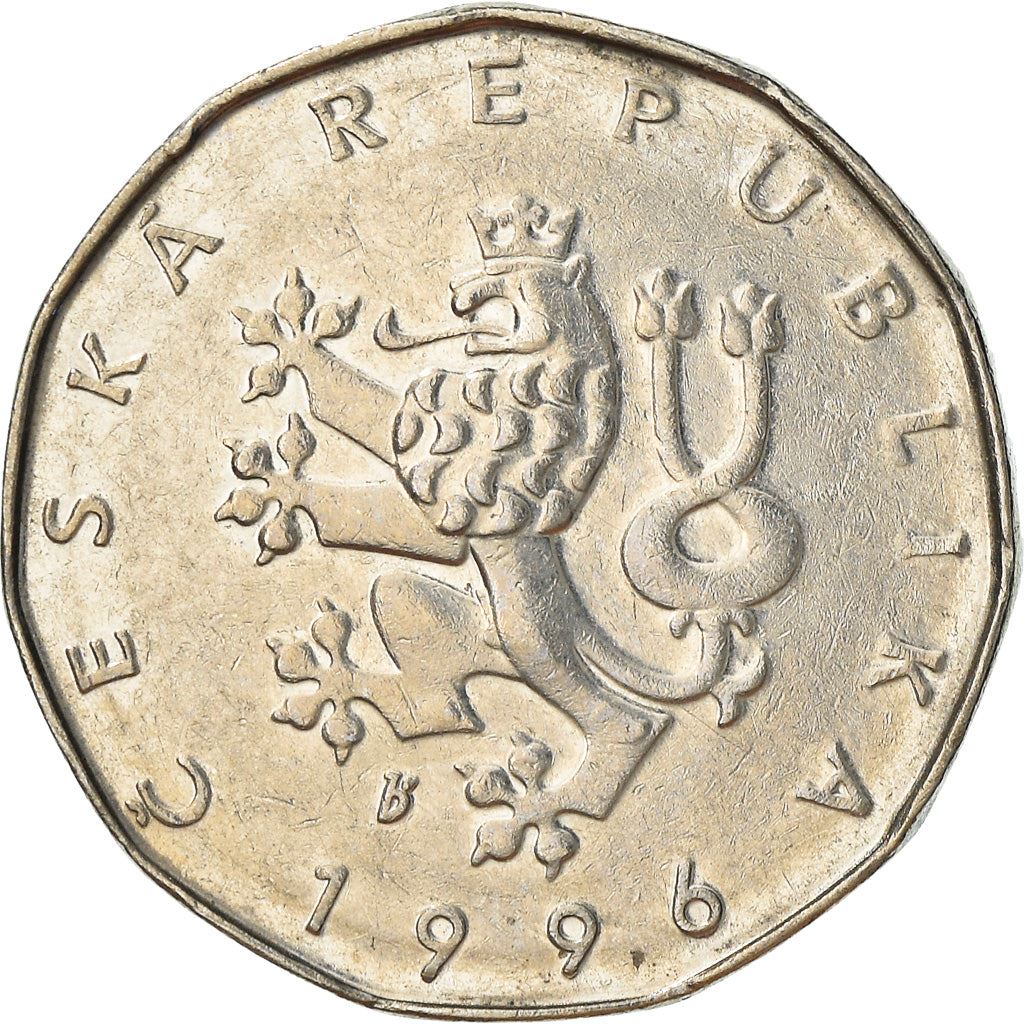 Czech Republic Coin Czech 2 Koruny | Lion | Great Moravian Button Jewel | KM9 | 1993 - 2021