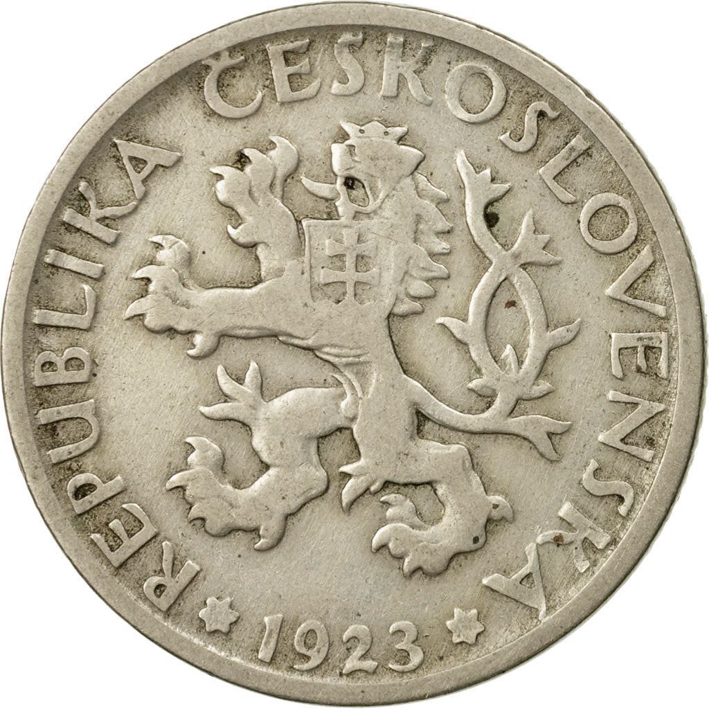 Czechoslovakia | 1 Koruna Coin | Sickle | Lion | KM4 | 1922 - 1938