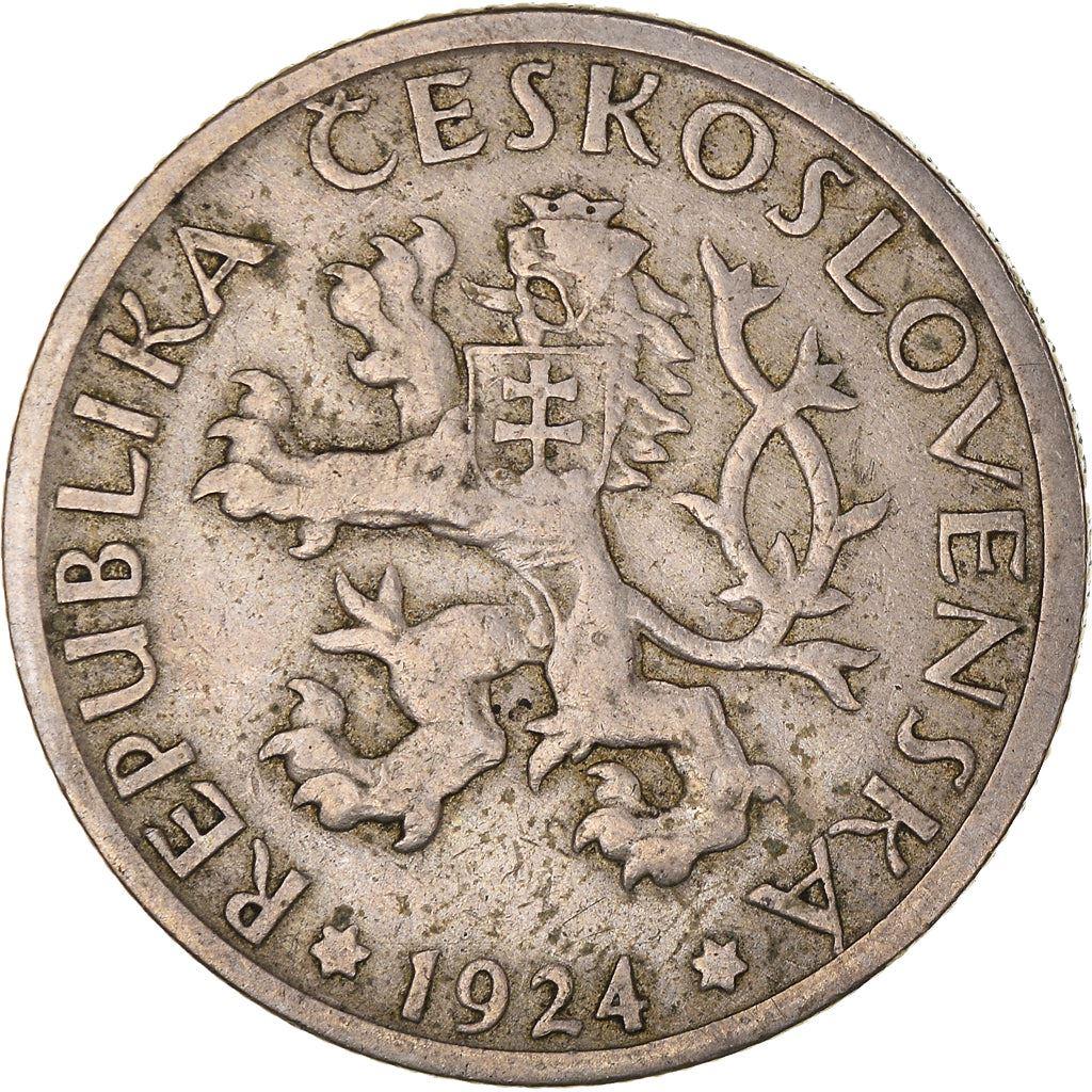 Czechoslovakia | 1 Koruna Coin | Sickle | Lion | KM4 | 1922 - 1938