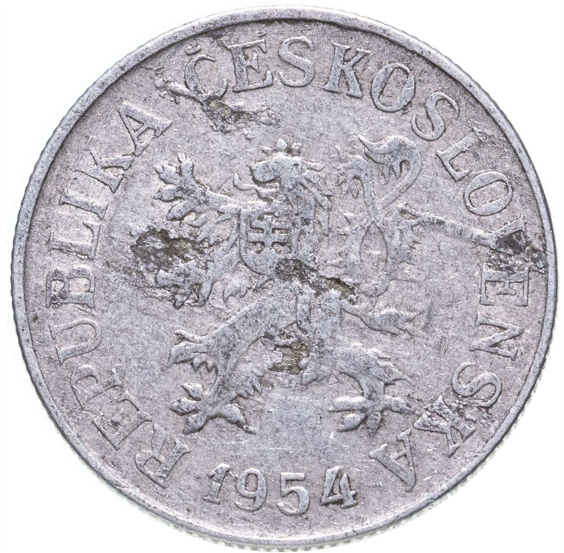 Czechoslovakia | 10 Haleru Coin | Czech lion | Km:38 | 1953 - 1958