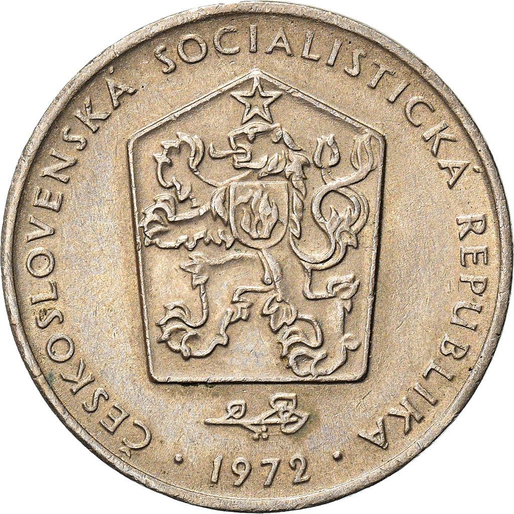 Czechoslovakia 2 Koruny Coin | Hammer | Sickle | Star | Linden Leaf | KM75 | 1972 - 1990