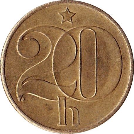 Czechoslovakia | 20 Haleru Coin | Star | KM74 | 1972 - 1990