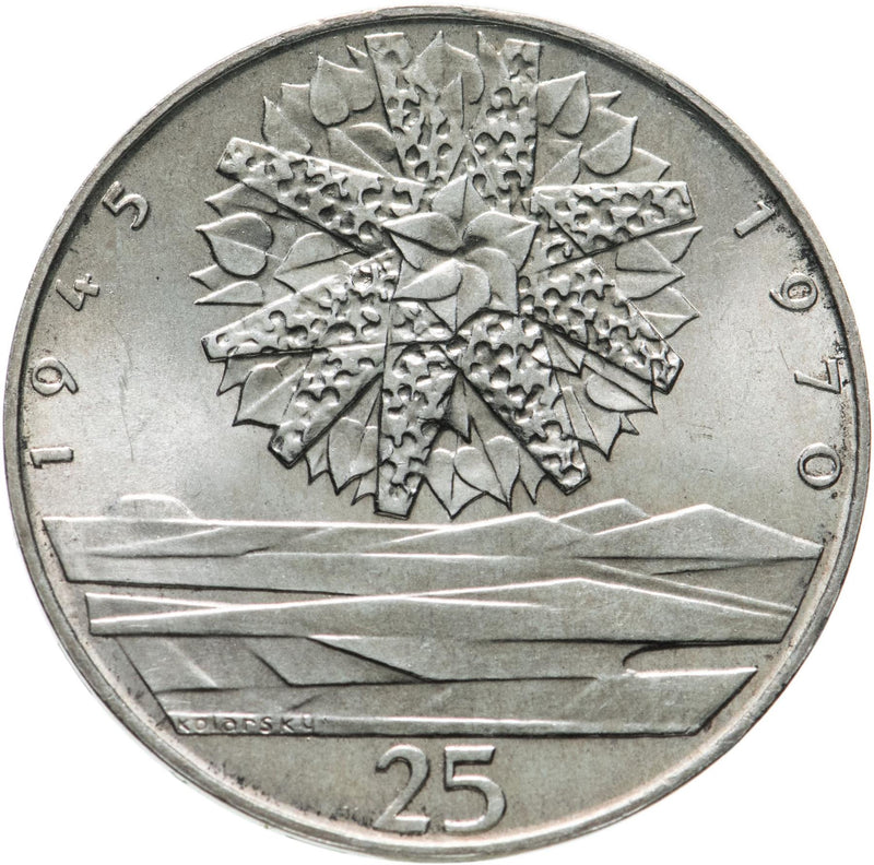 Czechoslovakia | 25 Korun Coin | Czech Liberation | KM69 | 1970
