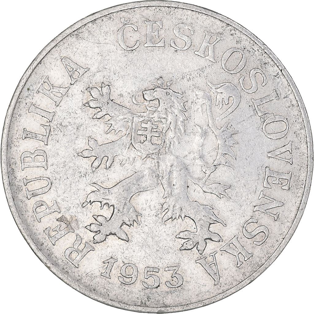 Czechoslovakia | 5 Haleru Coin | Lion | Linden Wreath | KM37 | 1953 - 1955