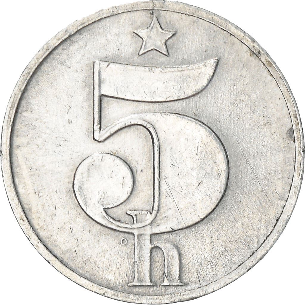 Czechoslovakia | 5 Haleru Coin | Star | Lion | KM86 | 1977 - 1990