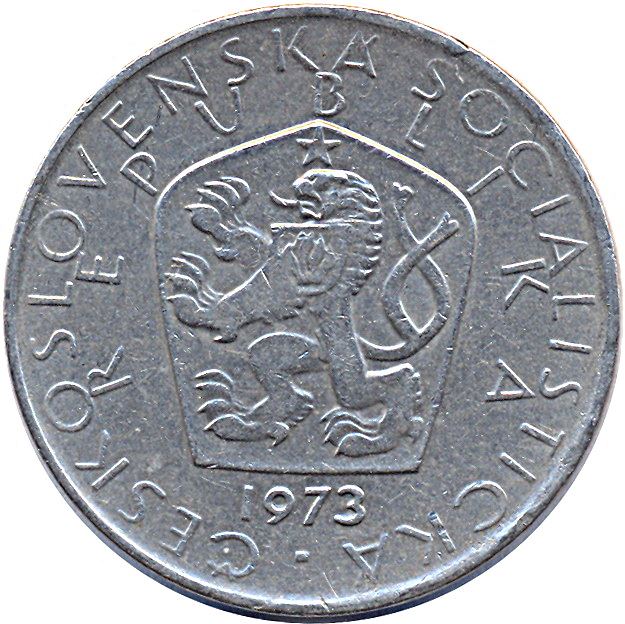 Czechoslovakia 5 Korun Coin | Flower | Crane | Star | KM60 | 1966 - 1990