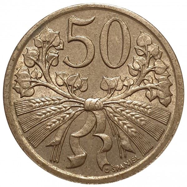 Czechoslovakia | 50 Haleru Coin | Lion | KM2 | 1921 - 1931