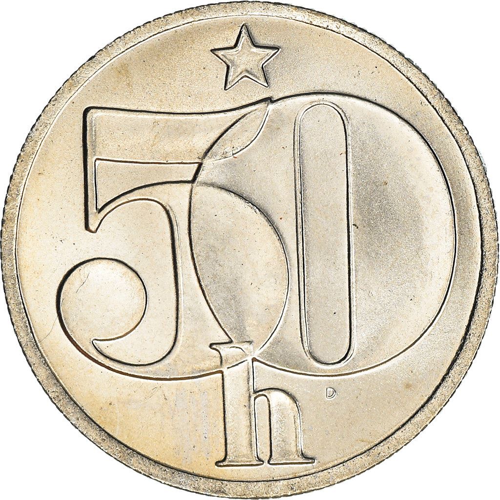 Czechoslovakia | 50 Haleru Coin | Star | KM89 | 1977 - 1990