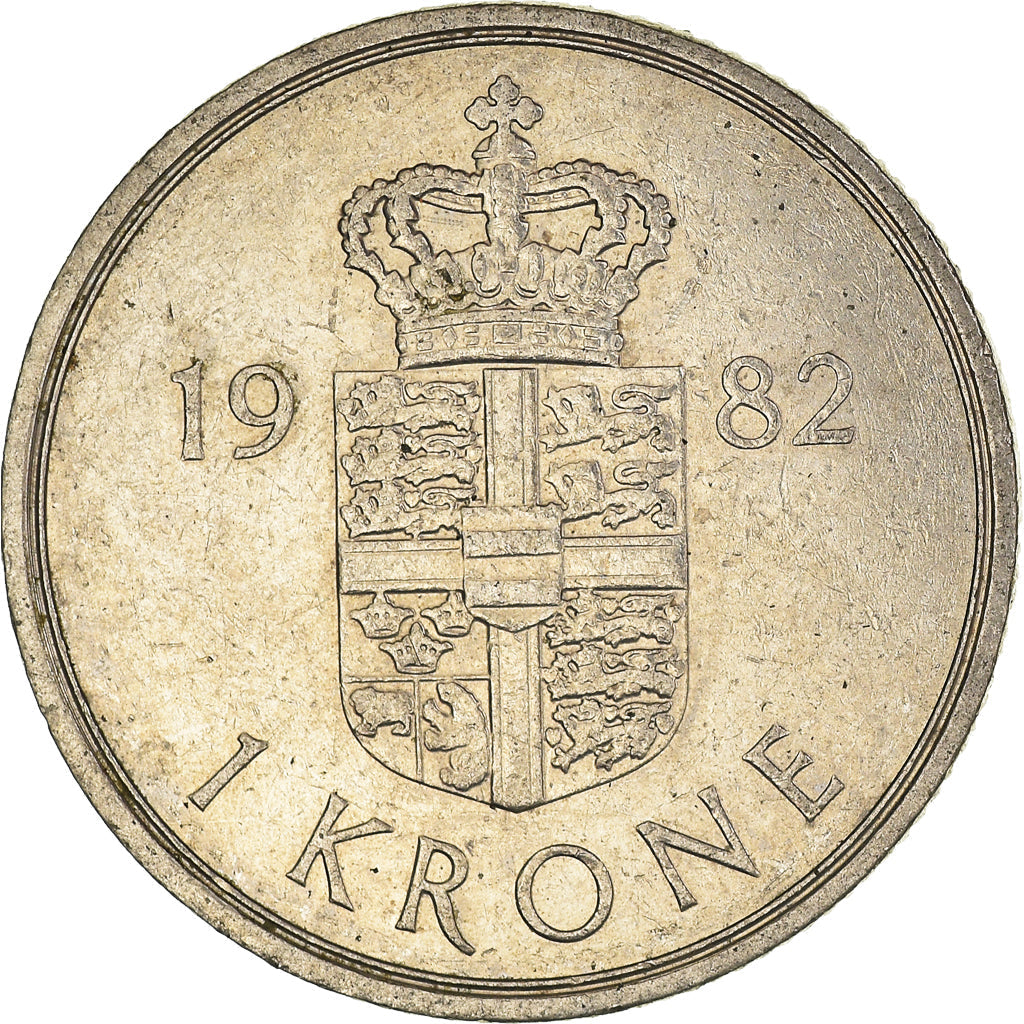 Danish Coin 1 Krone | Queen Margrethe II | KM862 | Denmark | 1973 - 1989