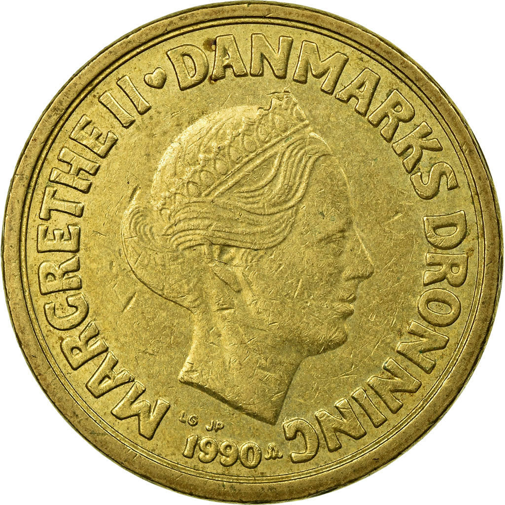 Danish Coin 10 Kroner | Queen Margrethe II 2nd portrait | KM867 | Denmark | 1989 - 1993