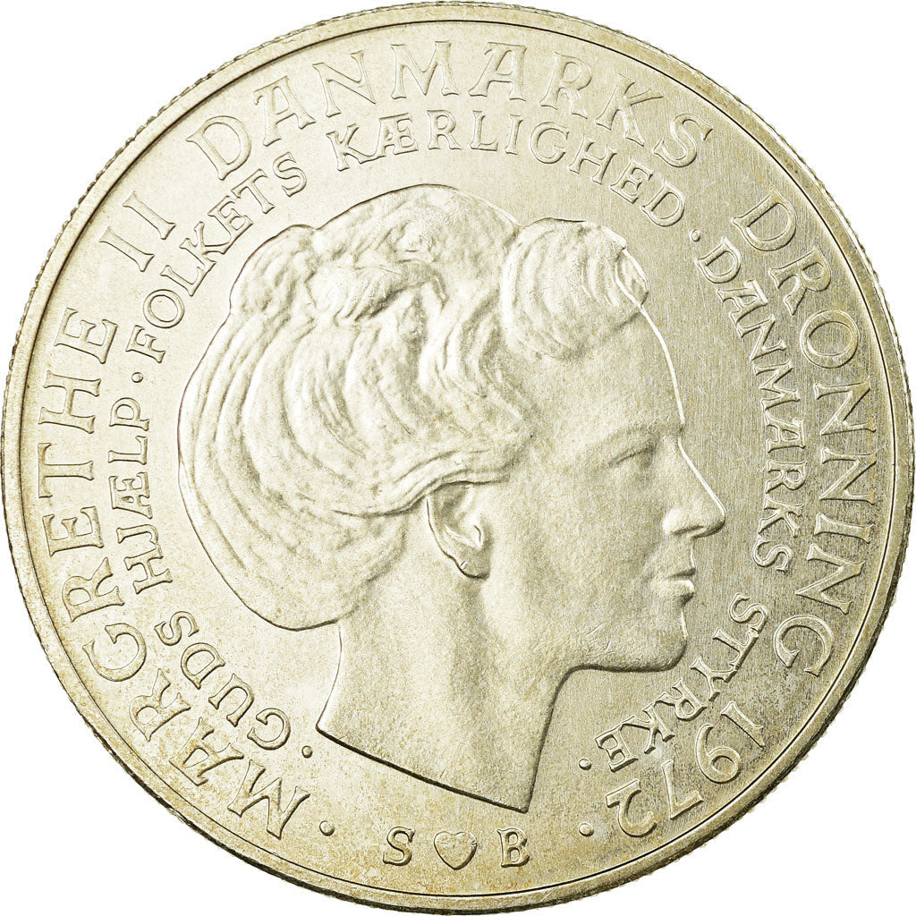 Danish Coin 10 Kroner | Queen Margrethe II | King Frederik IX | KM858 | Denmark | 1972