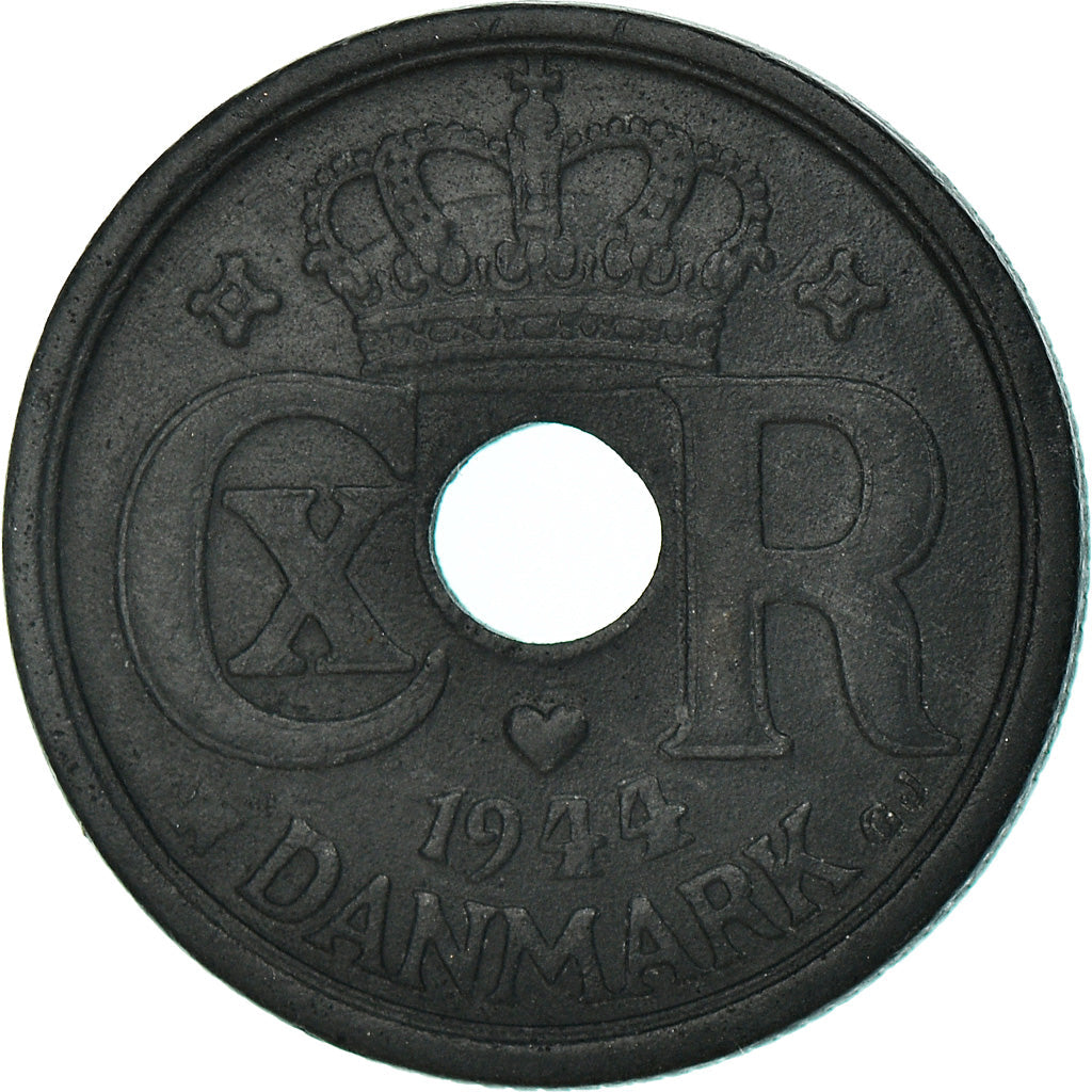 Danish Coin 10 Øre | Christian X German Occupation | KM822.2a | Denmark | 1941 - 1945