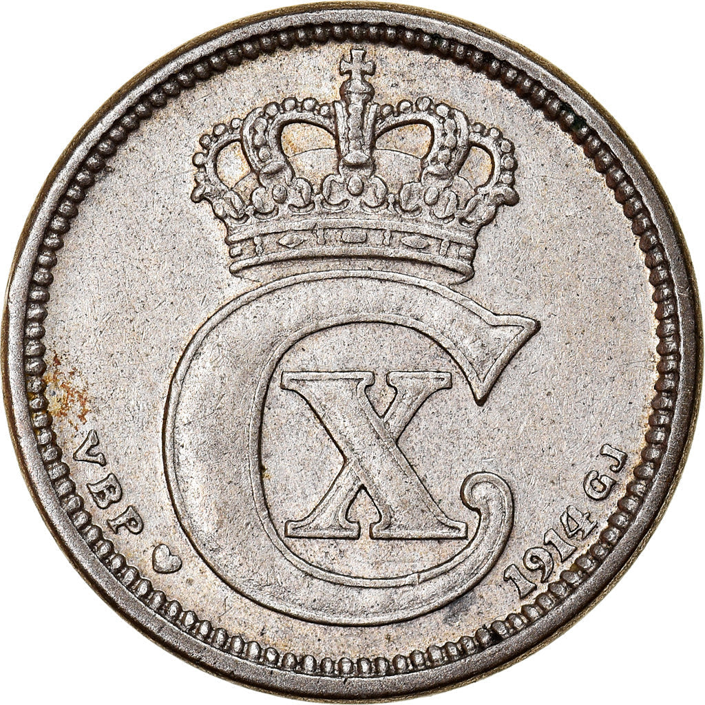 Danish Coin 10 Øre | Christian X | KM818 | Denmark | 1914 - 1919