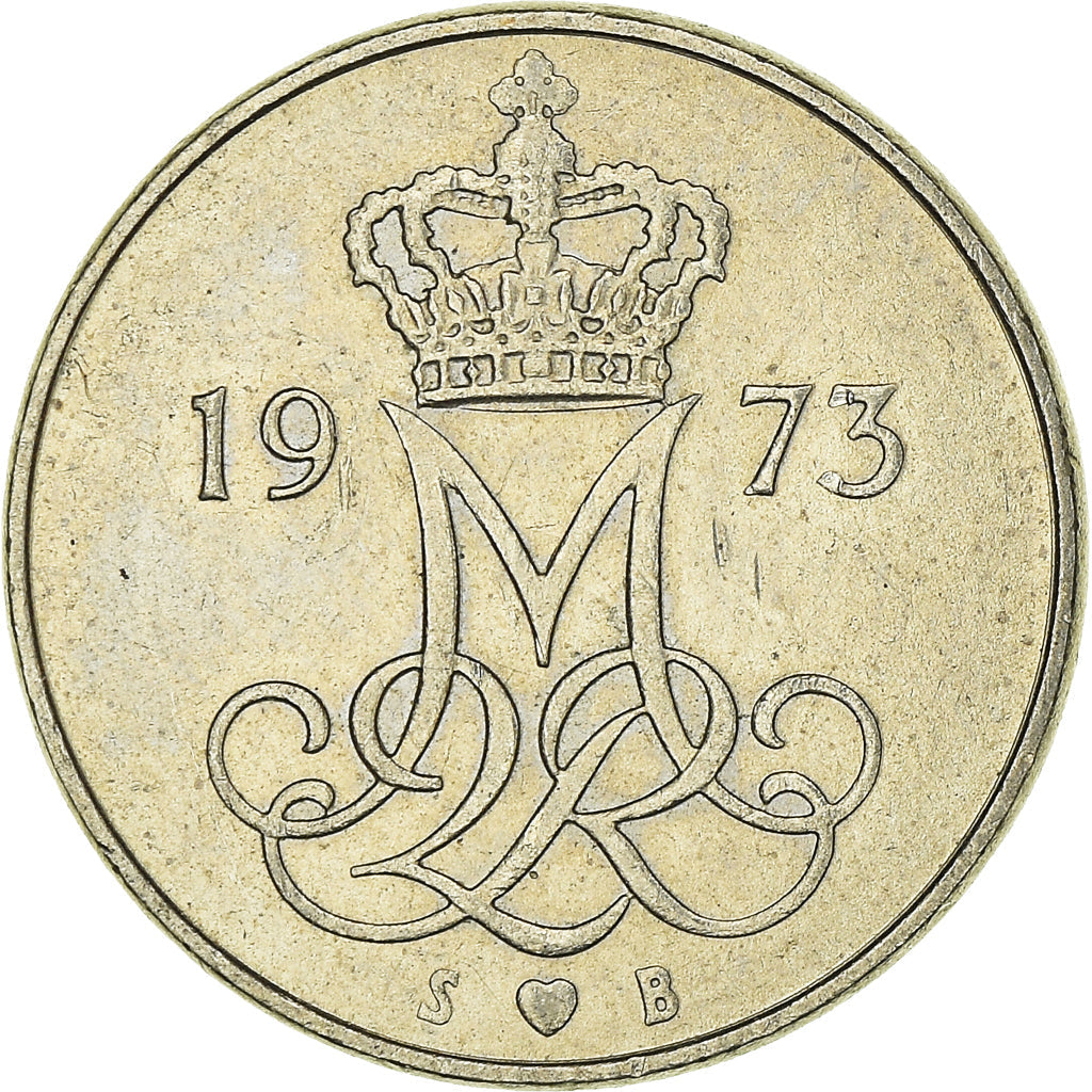 Danish Coin 10 Øre | Queen Margrethe II | Oak Leaves | KM860 | Denmark | 1973 - 1988