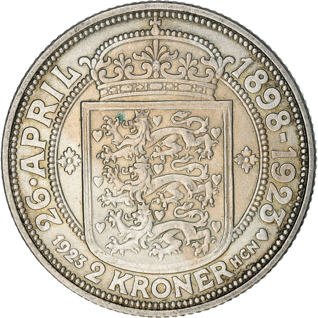 Danish Coin 2 Kroner | Christian X Silver Wedding | KM821 | Denmark | 1923