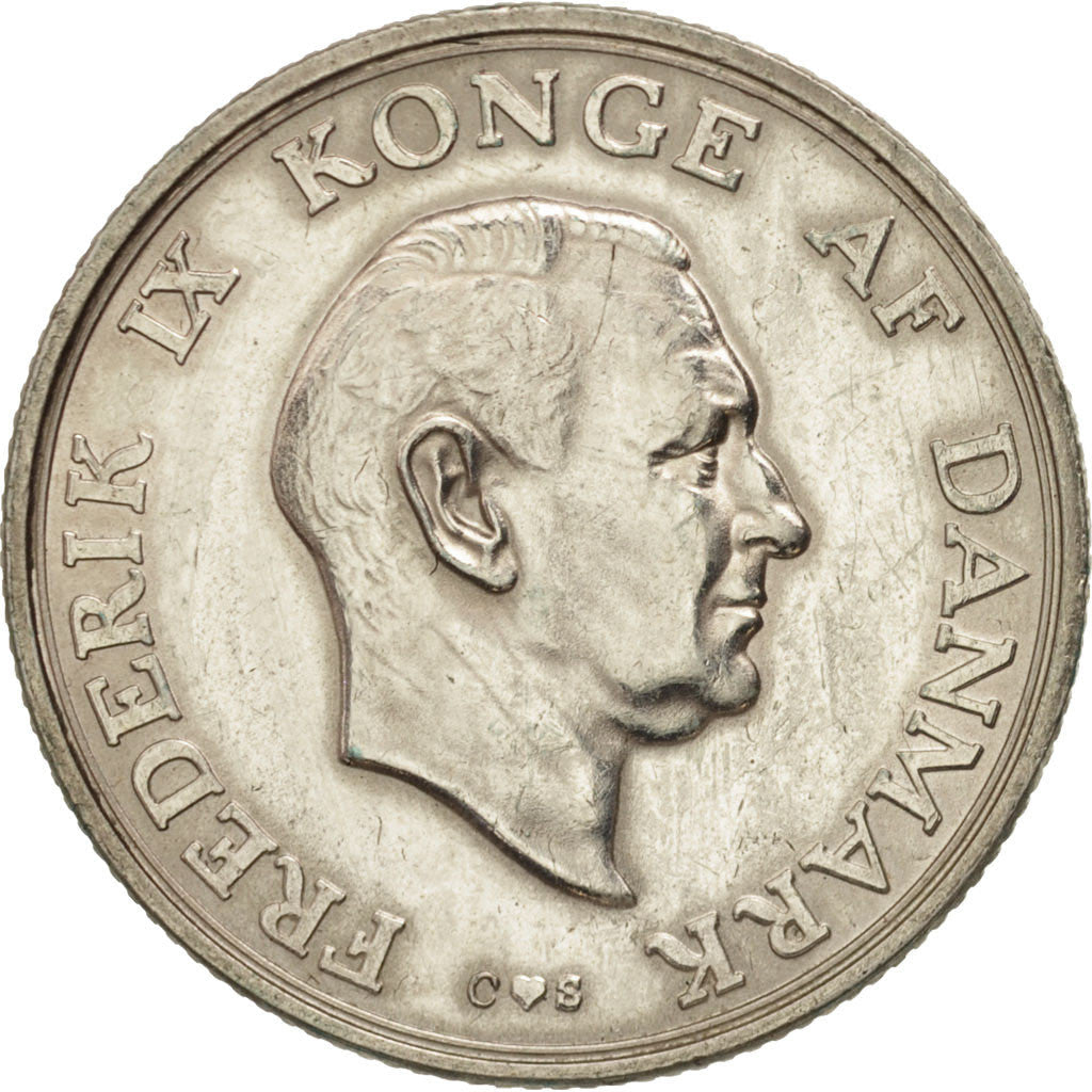 Danish Coin 2 Kroner | Frederik IX | Princess Margarethe | KM845 | Denmark | 1958