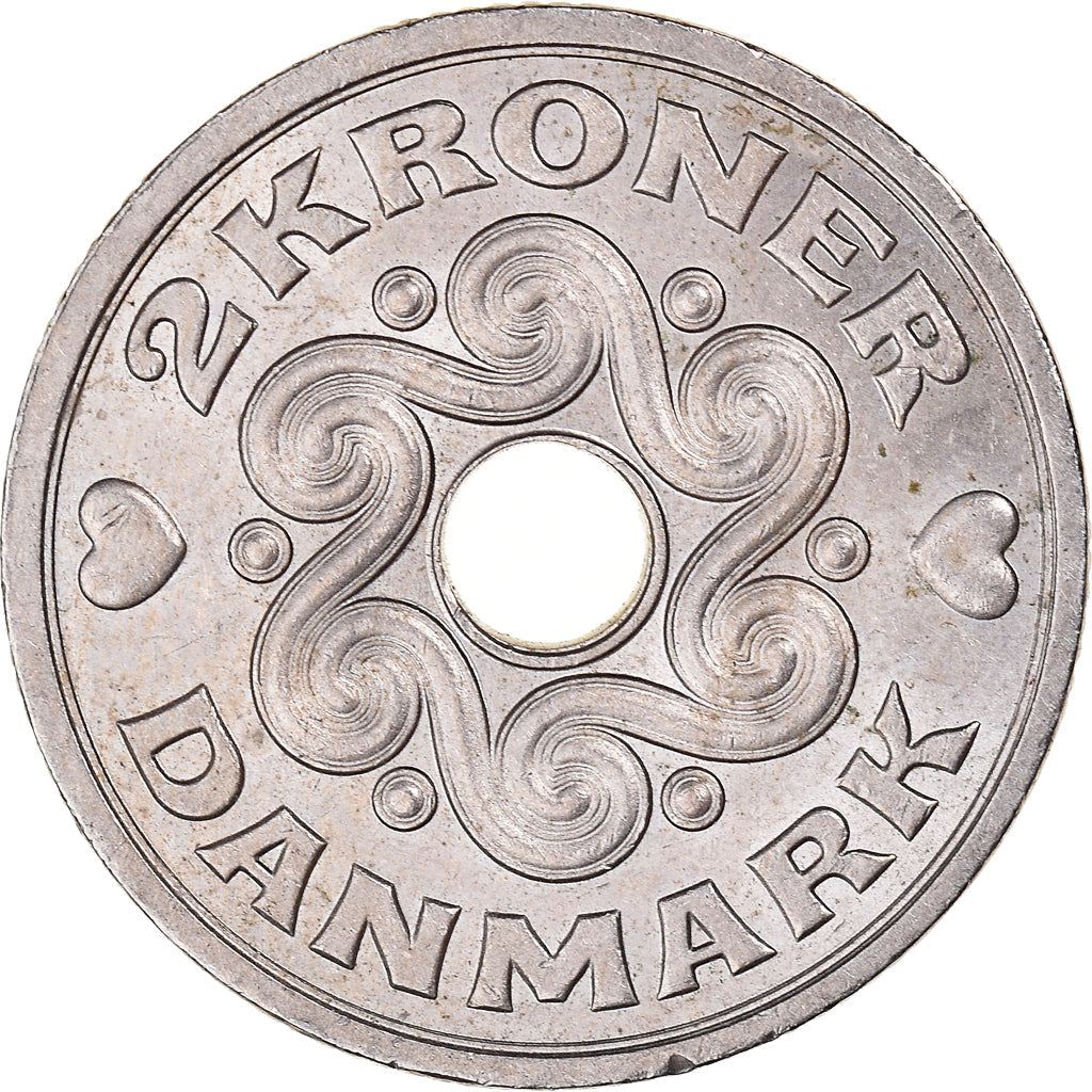 Danish Coin 2 Kroner | Queen Margrethe II | KM874 | Denmark | 1992 - 2021