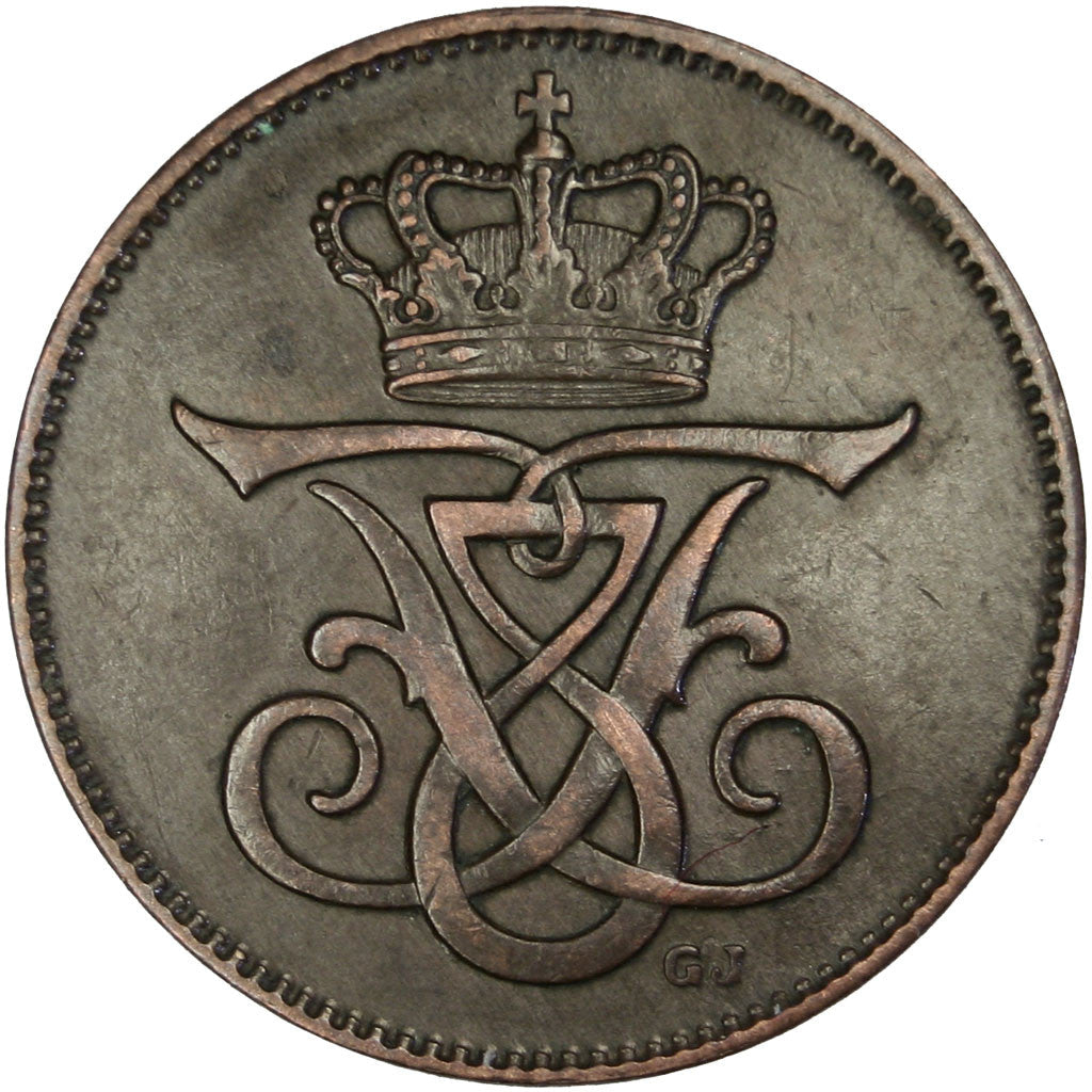 Danish Coin 2 Øre | King Frederik VIII Monogram | KM805 | Denmark | 1907 - 1912