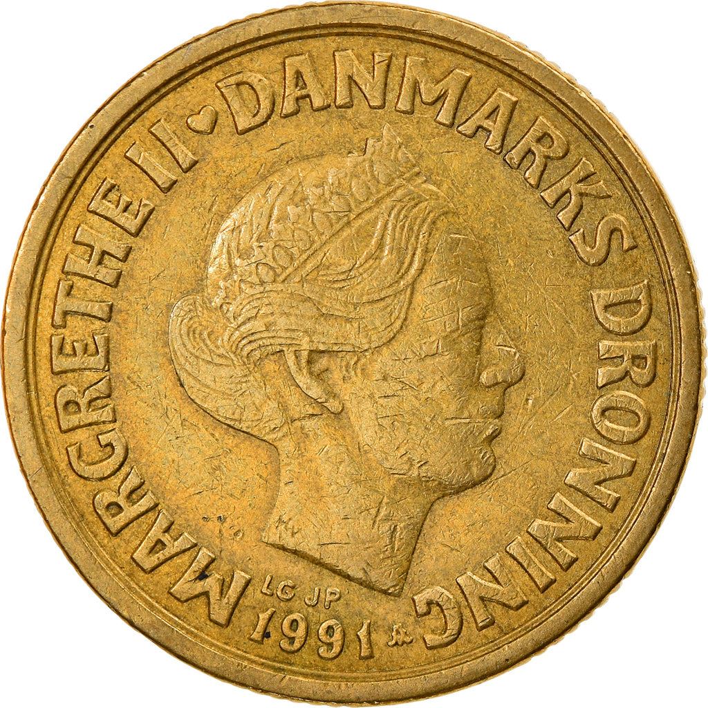 Danish Coin 20 Kroner | Queen Margrethe II 2nd portrait | KM871 | Denmark | 1990 - 1993