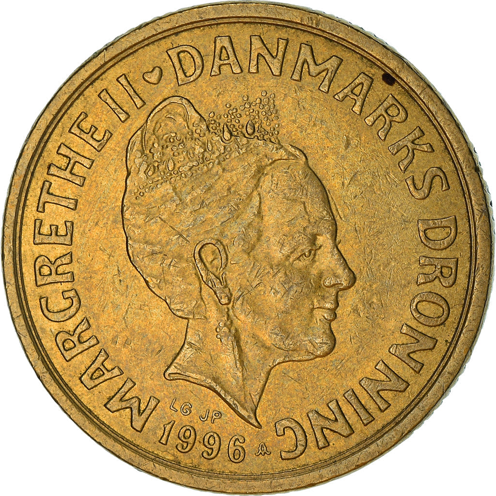 Danish Coin 20 Kroner | Queen Margrethe II 3rd portrait | KM878 | Denmark | 1994 - 1999