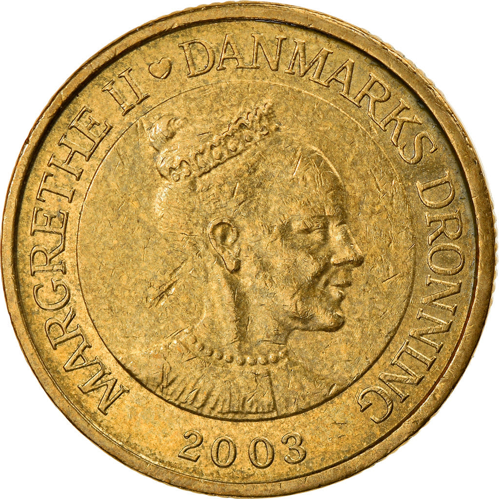 Danish Coin 20 Kroner | Queen Margrethe II 4th portrait | KM891 | Denmark | 2003 - 2010