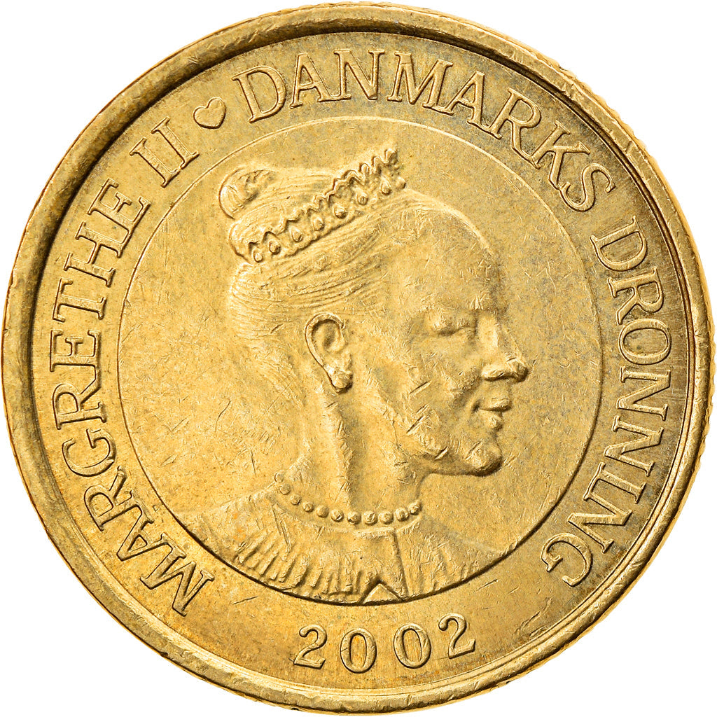 Danish Coin 20 Kroner | Queen Margrethe II | Århus City Hall | KM889 | Denmark | 2002