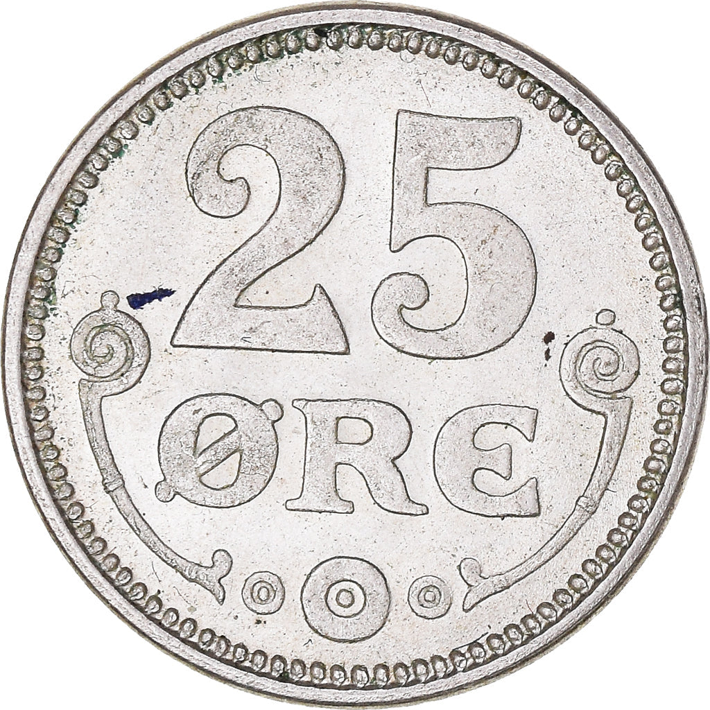 Danish Coin 25 Øre | King Christian X | KM815 | Denmark | 1913 - 1919