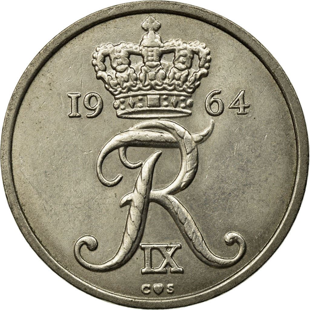 Danish Coin 25 Øre | King Frederik IX | Oak Tree | KM850 | Denmark | 1960 - 1967