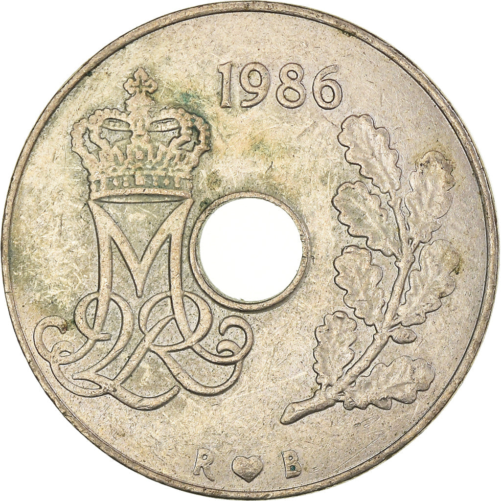 Danish Coin 25 Øre | Queen Margrethe II | Barley Ears | KM861 | Denmark | 1973 - 1988