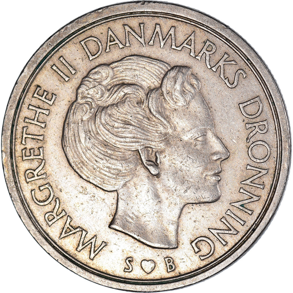 Danish Coin 5 Kroner | Queen Margrethe II | Oak Leaves | KM863 | Denmark | 1973 - 1988