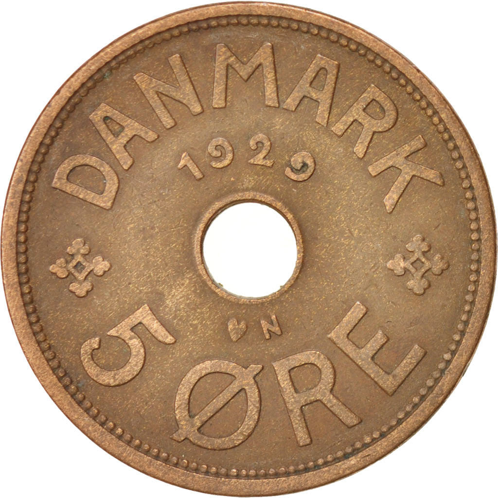 Danish Coin 5 Øre | Christian X | KM828 | Denmark | 1927 - 1940