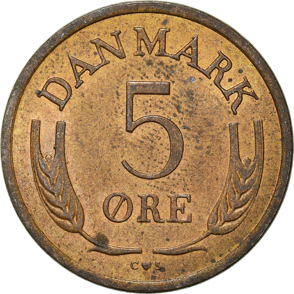 Danish Coin 5 Øre | King Frederik IX | Wheat Ears | KM848 | Denmark | 1960 - 1972