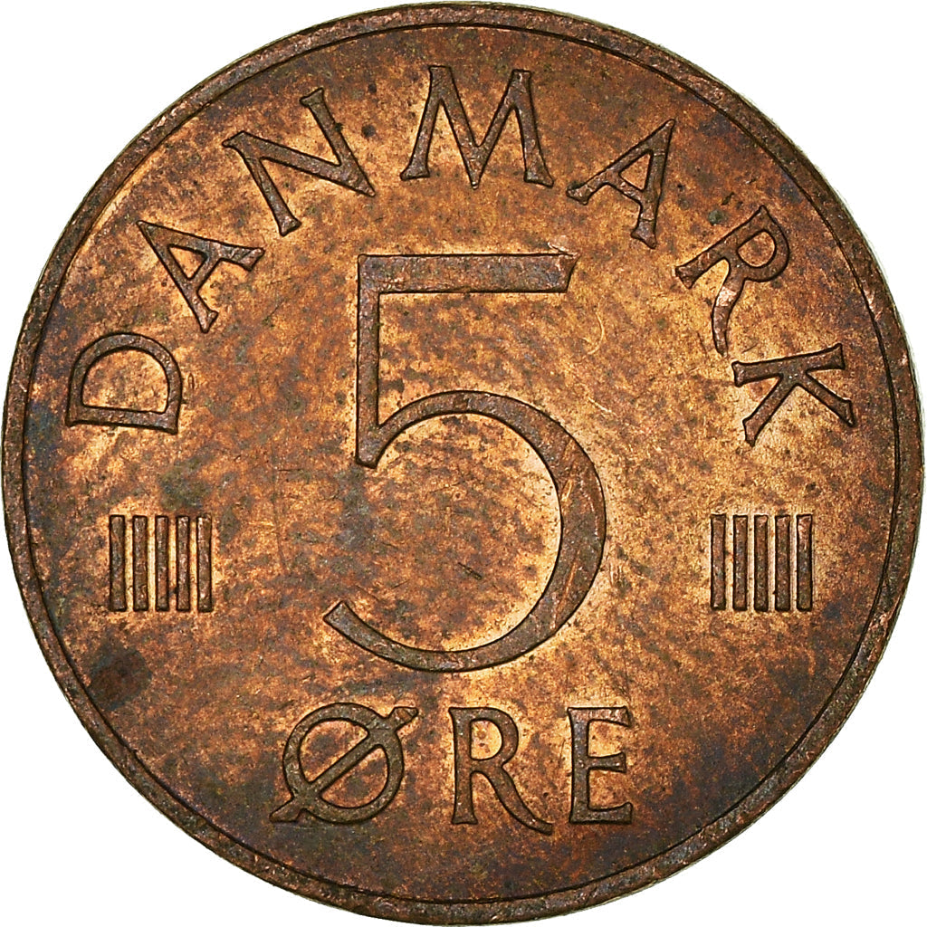 Danish Coin 5 Øre | Margrethe II Monogram | KM859 | Denmark | 1973 - 1988