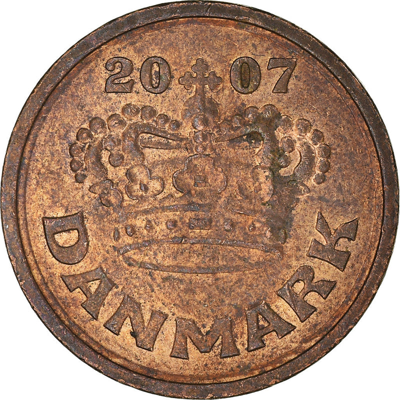 Danish Coin 50 Øre | Queen Margrethe II | Christian V Crown | Yhe Heart | KM866 | Denmark | 1989 - 2021