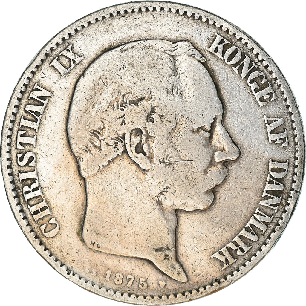 Denmark 2 Kroner Coin | Christian IX | Porpoise | KM798 | 1875 - 1899